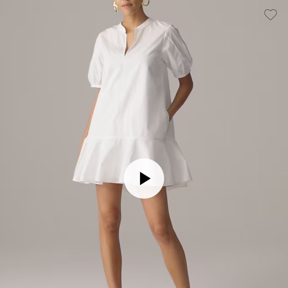 J. Crew White Puff Sleeve Dress